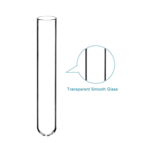 StonyLab 50 Pack Borosilicate Glass Round Bottom Test Tubes, 12mm OD X 75mm Length