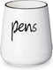 LEEOTYI Ceramic Farmhouse Pen Holder, 16 oz Pencil Organizer, White