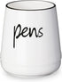 LEEOTYI Ceramic Farmhouse Pen Holder, 16 oz Pencil Organizer, White