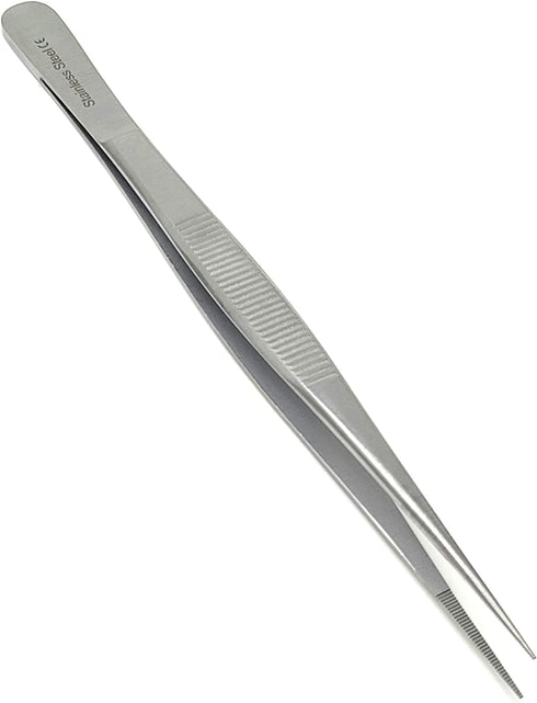 Stainless Steel High Precision Forceps with Fine Strong Straight Serrated Point for Scientific Use (5.5 Inch)