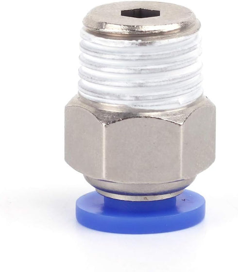 SNS 1/4" Tube OD x 1/8 NPT Male Straight Nickel Plated Brass Push to Connect Pneumatic Fittings (10 PCS)