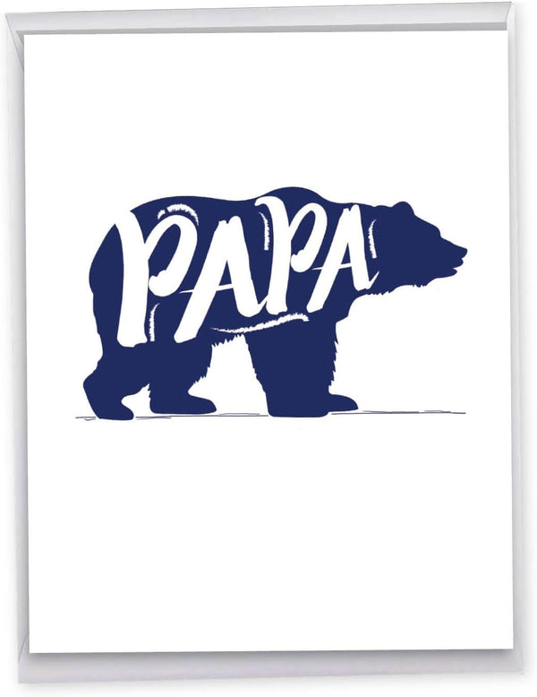 NobleWorks - Big Happy Father's Day Greeting Card - 8.5 x 11 Inch, Large Notecard for Dads