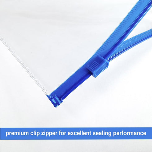 Small Zipper Plastic Envelopes - BOPART 30Pcs Clear Pencil Pouch with Label Pocket - 9x4.7 Inches