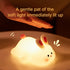 Dimmable Bunny Lamp, Rabbit Night Light with Timer, Soft Silicone Big Face Bunny Easter Gifts, Rechargeable LED Nursery