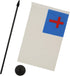 Christian Religion Table Flag, 5'' x 8'', Black Plastic Stick and Base
