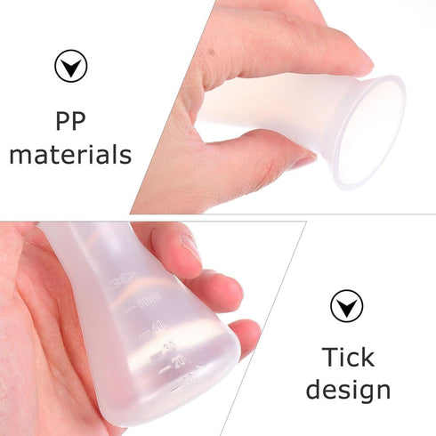 6pcs Sterile 50ml Plastic Erlenmeyer Flask, Narrow Neck Education Experiment Supplies with Graduations Learning Tool