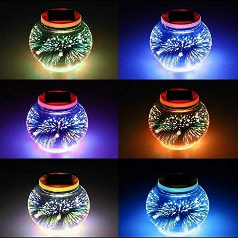 EONLYX Solar Outdoor Table Lamp, Solar Powered Mosaic Glass Ball Garden Lights Waterproof Color Changing Mood Night