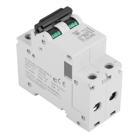 Premium Circuit Breaker, 2P 250V Low Voltage DC Miniature Circuit Breaker for Solar Panels Grid System (40A)