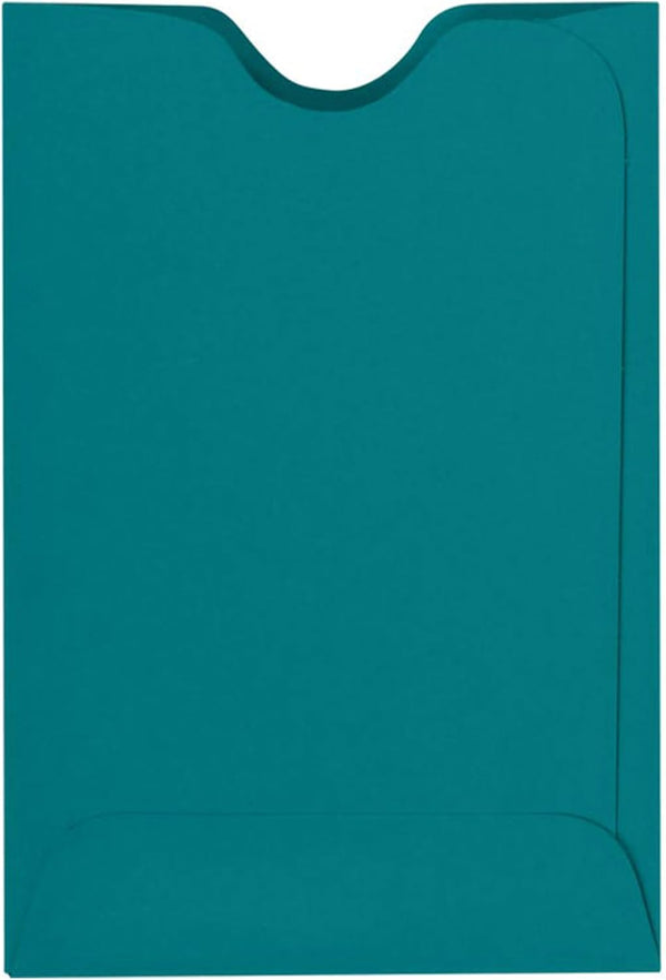 LUXPaper Credit Card Sleeves, 2 3/8" x 3 1/2", Teal, 80lb. Text, 50 Qty