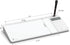 TOWON Desktop Glass Whiteboard with Basic Calculator, 12 Digit LCD Display, Desk Organizers, White, 18'' x 6''