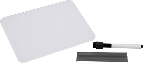 Glass Dry Erase Board with Easel and Marker for Office, Home and School Supplies, 8.25"x 11"