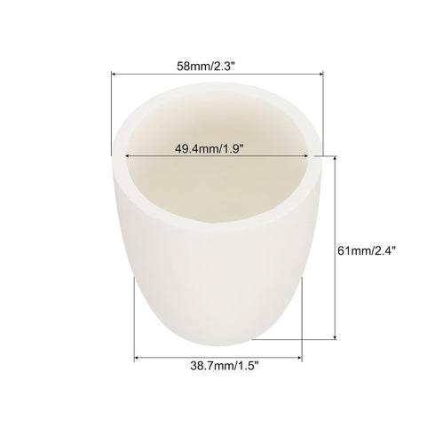 PATIKIL Alumina Crucible for Melting Metal, 70ml Crucible Bowl Dish Cup White for Laboratory Casting Gold Silver Copper Brass Alloy,1 Pcs