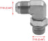 (2-PACK) 6801-04-04-NWO Hydraulic Hose Adapter Fitting 1/4" Male JIC 37° Flare (7/16-20 UNF) × 1/4" Male Adjustable Nut O-Ring Boss (7/16-20 UNF) 90° Elbow SAE Pipe Connector Carbon Steel by BEITERSTOE