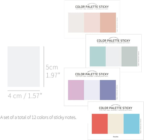 Monolike Color palette Sticky Solid 301 A SET 4p - Self-Adhesive Memo Pad 30 sheets