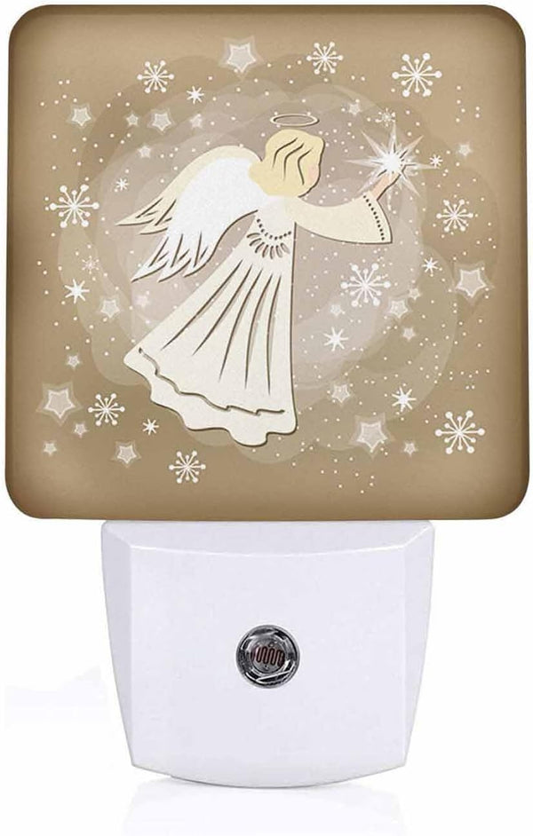 Chrobak LED Night Light,Star Sky Snowflake Glowing Angel LED Night Light Plug into