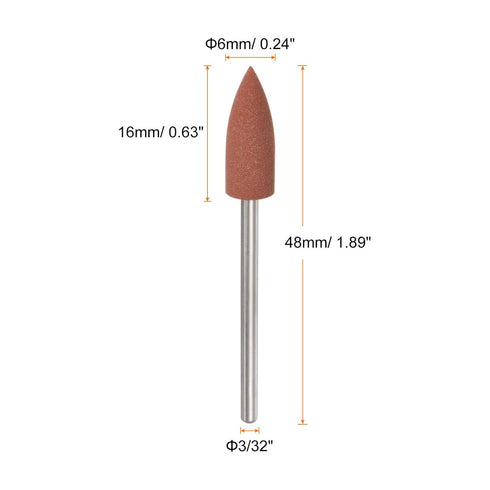 10pcs Rubber Polishing Bit, 400 Grit 6mm Dia Mounted Grinding Head for Electric Grinder Rotary Tool