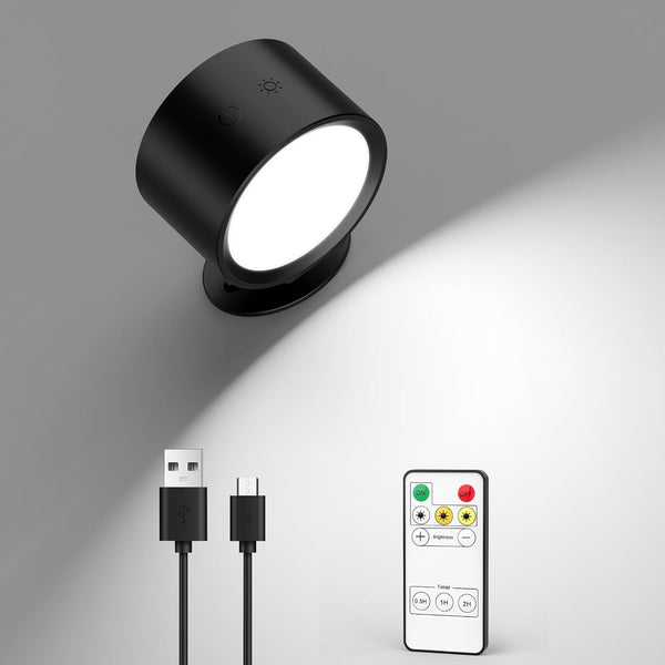 LINKEGO LED Wall Mounted Lights 2 Pcs with Remote, Rechargeable Wall Sconce with