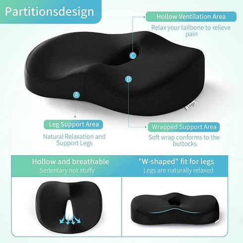 Generic Recommended Orthopedic Seat Cushion for Any Chair Comfort Doctor for Back Support Pain Relief Stress Solution