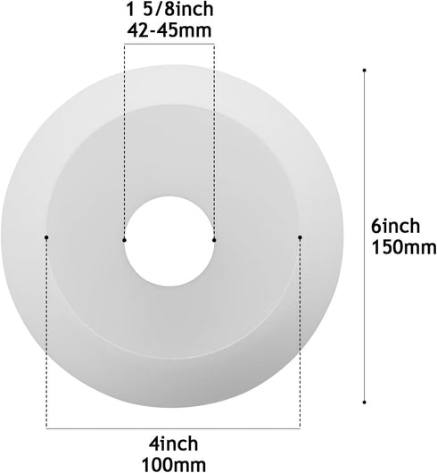 WEIYOUDJ 5.9 Inch E26 1-5/8 Inch White Glass Globe Shade Fixture Replacement, Diameter, Base Fitter, double hole Glass