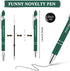 AUAUY 12 PCS Funny Pens, Fun Ballpoint Pen Set with 12 Replacement Refills, 2 in 1 Metal Stylus Pens, Funny Office