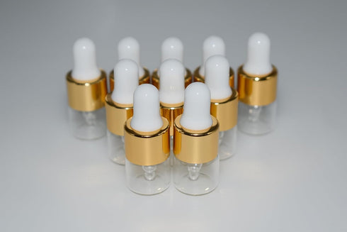 Small Dropper Bottle, 10pcs 1ml Mini Glass Sample Bottles for Travel Liquids