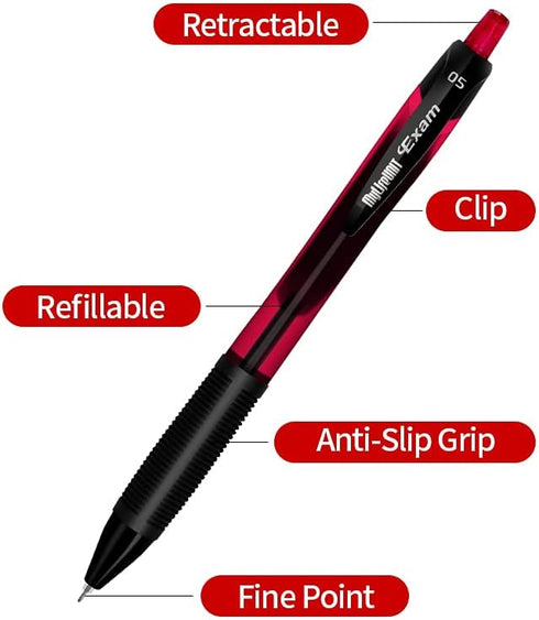 MyLifeUNIT Gel Pens, Black Fine Point Gel Pen for Super Smooth Writing, 0.5mm Retractable Pens with Quick-Drying Ink,