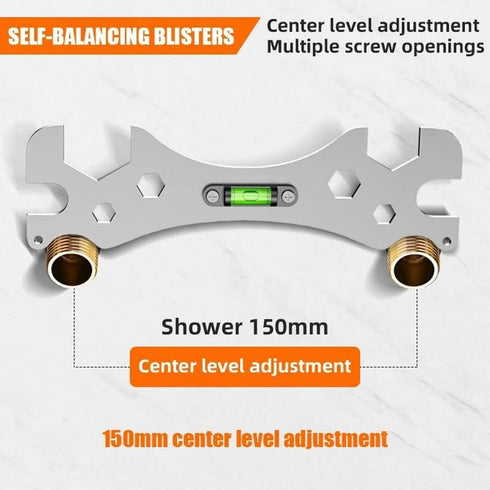 Faucet Wrench Spanner 9mm, 12mm, 14mm, 17mm, 23mm, 30mm Screw Nut Openings with Level for Shower Repair Bathroom Hose