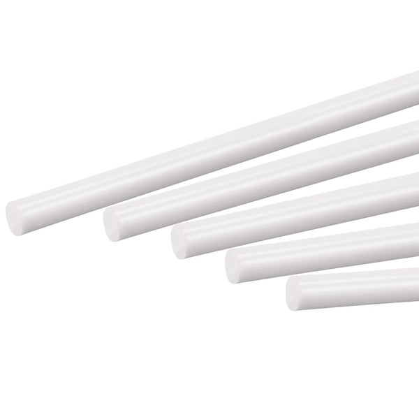 MECCANIXITY ABS Plastic Rod Round Solid White Bar, 6mmx250mm for DIY Model Material, Pack of 10