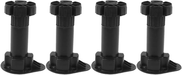 VILLCASE 4Pcs Adjustable Black Plastic Furniture Legs with Clips, Thickened Sofa Cabinet