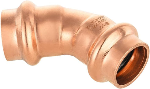 EFIELD 1/2" x 1/2" Copper Press Fit 45 Degree Elbow Fittings, Pack of 10 for Copper Tube Connection