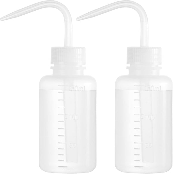 Oubest 2pcs 150ml 5oz Small Squeeze Bottles, LDPE Plastic Squirt Water Bottle for Medical, Tattoo, Lash, Irrigation