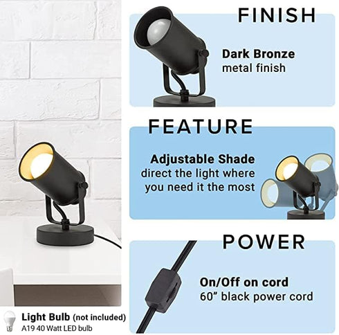 NOTOC Industrial Adjustable Retro Black, Plug-in Wall lamp, Rocker Wall Sconces with on/Off Switch for Bedroom Living