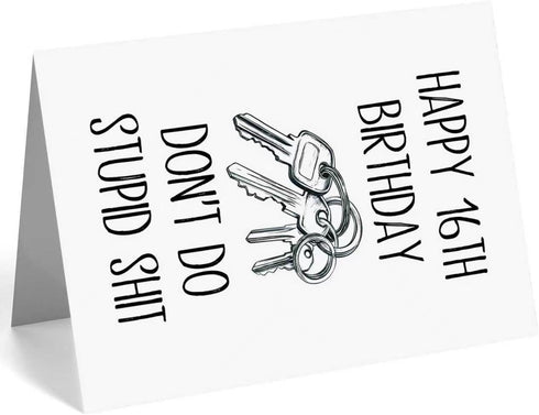 MOROLURU 16th 16 16th Funny Birthday Card for Boys Girls, Humorous Year Old Birthday Card Gifts for Him Her, Sweet Bday