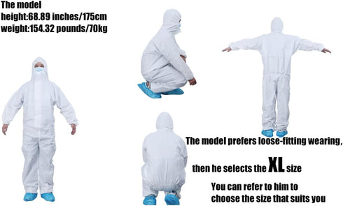 yeecyclean 1-5PCS L-XXXL|Hazmat Suits Disposable|Protective Suits|Disposable Protective Coverall|Work clothing for Keep