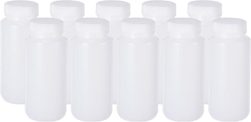 PATIKIL 15 Pcs 500ml Reagent Bottles, HDPE Wide Mouth Round Bottles with Screw Cap for Lab Storage