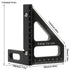 Metric 3D Multi-Angle Measuring Ruler,45/90 Degree Aluminum Alloy Woodworking Square Protractor, Miter Triangle Ruler High Precision Layout Measuring Tool for Engineer Carpenter,002BK