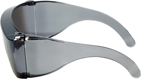 Calabria 3000 Fit Over Safety Glasses, Fitover Prescription Eyewear, Silver Mirror Wrap Around Tinted Anti Fog Glare