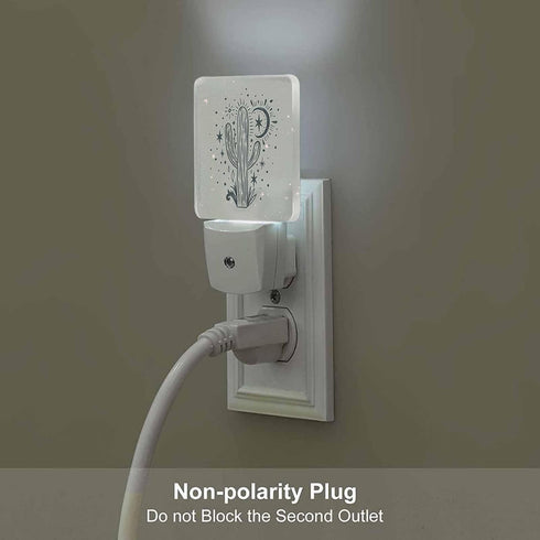 Chrobak LED Night Light,Wild Cactus Desert Arizona Vintage LED Night Light Plug into Wall with Dusk to Dawn Light