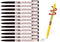 Xeno Slim Ball Point Pens, Baby Mikey Black Color 0.38 mm, Pack of 12 with Twistable Pencil for Writing