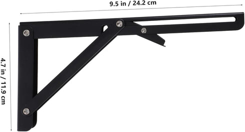 2pcs ULTECHNOVO Stainless Steel Folding Shelf Bracket Wall-Mounted Triangle Hinge for Table Bench Storage Rack