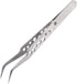 Precision Tweezers 122mm Elbow Pointed Hollow, Anti-slip Stainless Steel for Precision Parts Technology