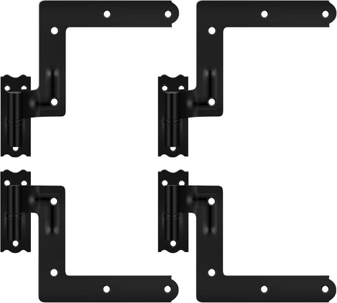 Moxweyeni 4 Pack (2 Pair) Steel Blind Shutter Hinge 1-1/16" Black Wrought
