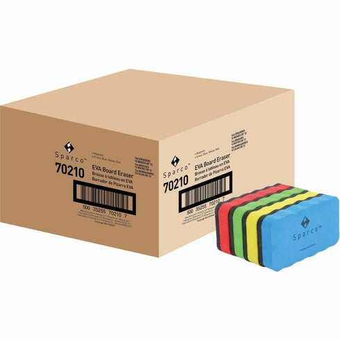 Sparco Assorted Colors Magnetic Whiteboard Erasers, Box of 12