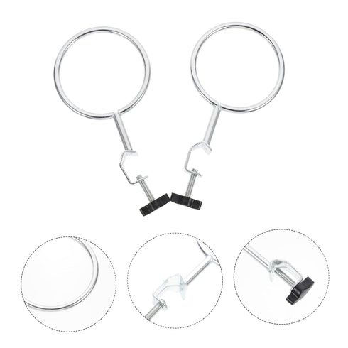 2pcs Hoop Experiment Support Ring, Closed Ring Laboratory Support Stand Clamps for Beakers, Iron Accessories Cook
