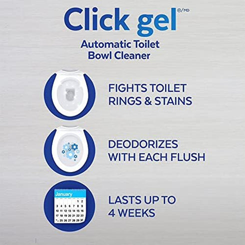 6 Pack Lysol Click Gel Automatic Toilet Bowl Cleaner, Gel Toilet Bowl Cleaner, for Cleaning and Refreshing, Ocean
