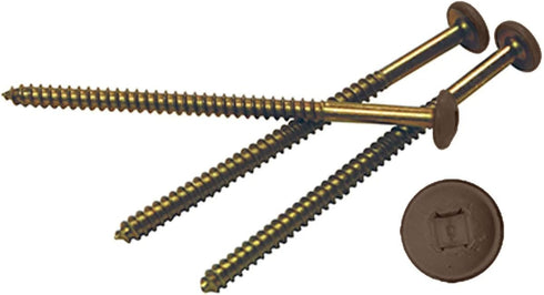 Ekena Millwork 3" Painted Screws for Vinyl Shutters, 385 French Roast (4/Bag)