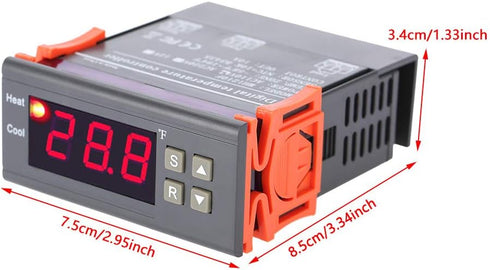 Jeanoko Thermostat MH1210F AC110V Digital Temperature Control -58~194? Fahrenheit Temperature Sensor