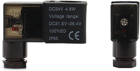 Fielect DC 24V Pneumatic Solenoid Valve Coil Electric Air Valve Replacement Parts, Plug Connector