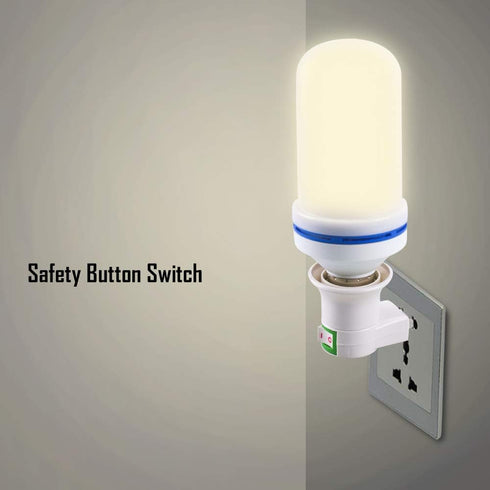 E27 Lamp Socket Adapter with Switch, Plastic Standard Screw-in Socket Outlet Converter (2 packs)