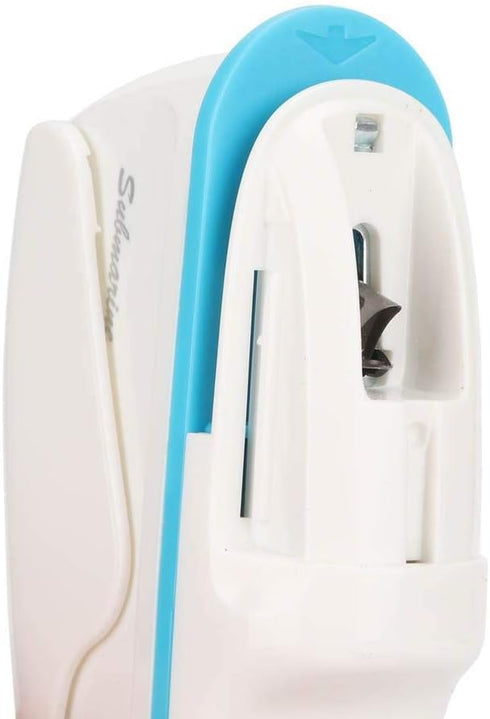 No Staple Stapler - ABS No Staple Stapling Machine for Home, School, Office and Travel Use (White)